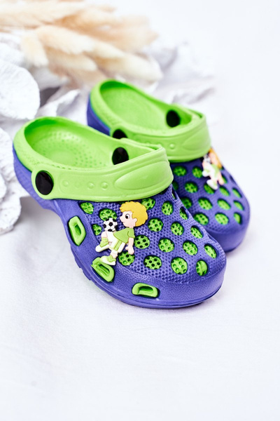 Children's Foam Slippers Crocs Navy-Green Jupiter