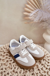 Children's Velcro Sneakers White-Blue Tromella