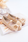 Dětské lakované balerínky s mašlí Beige Zolly