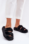 Women's Fur Slippers On Platform Black Talfedi