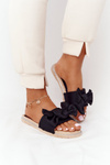 Rubber Slippers With A Bow Black Andrea