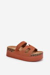 Slides On Chunky Platform Camel Daldiva