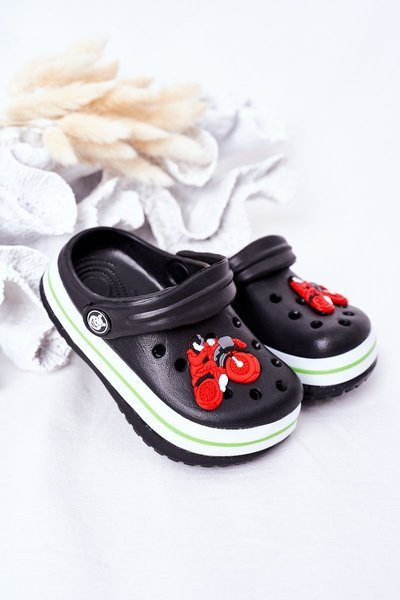Children's Foam Slippers Crocs Black Lazy Day