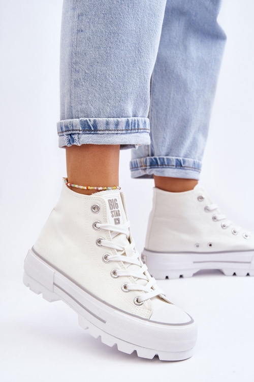 High Fabric Platform Sneakers Big Star LL274156 White