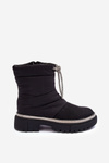 Flat Heel Decorated Snow Boots Black Plotia 