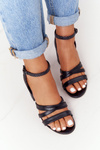 Leather High Heel Sandals Black Visconi 4400476