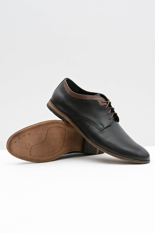 Men's Black Leather Gianni Half Shoes