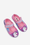 Ballerina Slippers For Girls With Velcro UNICORN Pink Silviera