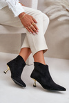 Women's Stiletto Heeled Eco Suede Boots Black Terlena