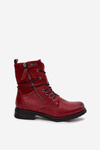 Botki Damskie Workery Bordowe Perfecto