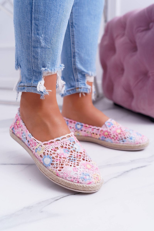 Lekkie Różowe Espadryle Damskie Tenisówki Forga