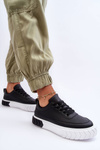 Classic Sport Shoes On Platform Black-White Nannzie
