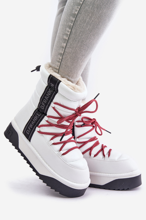Women's snow boots with thick vegan sole D.Franklin DFSH371007 White