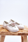 Children's Velcro Ballerinas With A Decorative Bow White Nadia