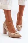 Zazoo 2453/OS Suede Pumps with Heart Cappuccino