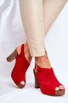 Openwork Sandals On A Block Heel Sergio Leone SK855 Red