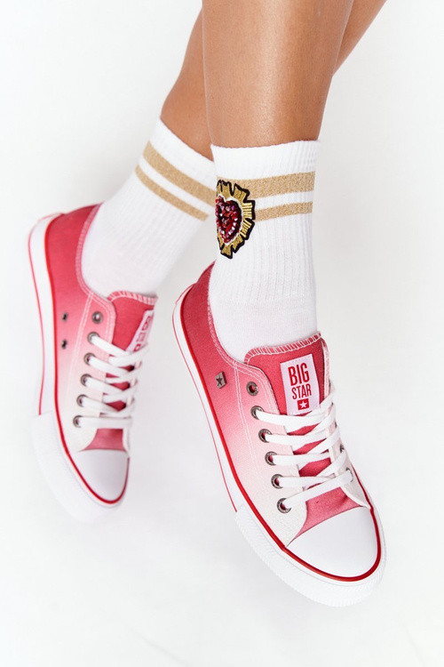 Trampki Wiązane Ombre BIG STAR Czerwone HH274130