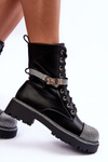 Women's Embellished Leather Ankle Boots Black Totah
