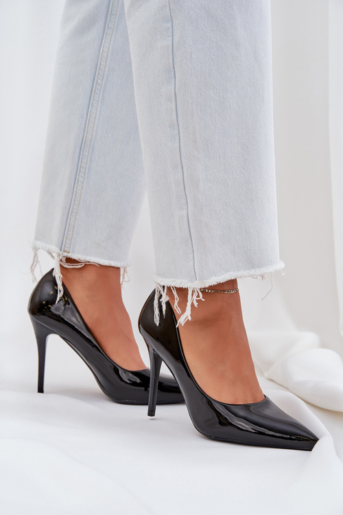 Patented High Heels With Pointed Toes Black Omenra