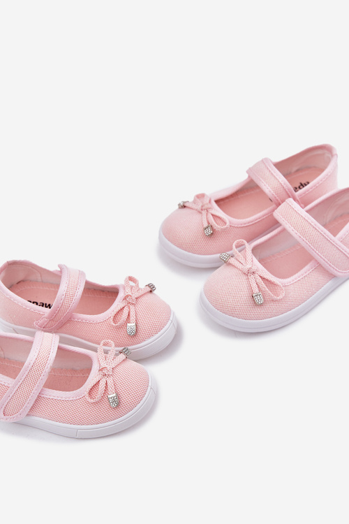 Children's ballet flats with bow pink Amirinas