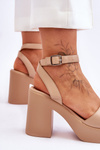 Fashionable Sandals On Massive Heel Pink Karmine