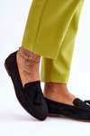 Suede Classic Fringed Loafers Black Averil
