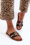 Flat Women's Flip-Flops Made of Eco Leather Sergio Leone SK077H Black