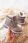 Children's Insulated Boots With Fur Grey Estee