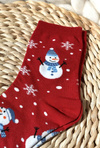 Women's Christmas Socks With Snowmen Red