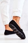 Women's Suede Loafers Black Madelyn