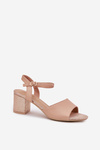 Women's Heeled Sandals Vinceza 20275 Beige