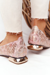 Openwork Loafers On Gold Heels Vinceza 21-10602 Multicolour