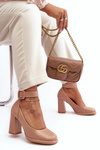Stiletto Heels with Buckle Beige Idovana 