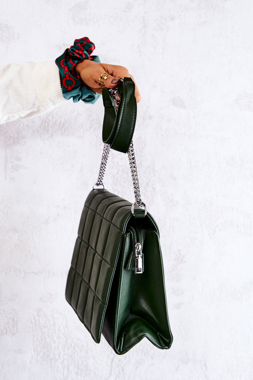 Quilted Letter Bag Green Nerissa