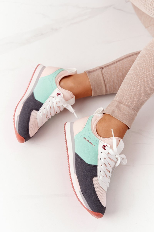 Women's Sneakers Memory Foam CROSS JEANS HH2R4049C Green-Pink