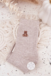 Warm Women's Socks With Wool Bear Grey