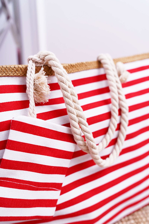 Large Beach Bag Shopper Red