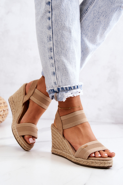 Women's Sandals On Wedge Big Star JJ274978 Beige