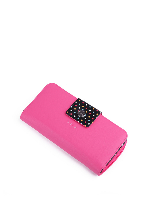 Large Women's Zip Wallet Dots Pink Huntress