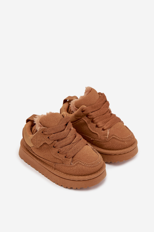 Children's Sneakers Warm Lined Camel Mireen