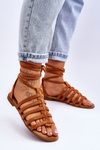 Women's Suede Roman Sandals Camel Sempre