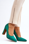 Green Pumps with Stiletto Heel Piatti
