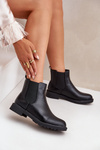 Women's Ankle Boots With Flat Heel Black Selanna