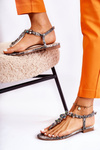 Women's Sandals Flip-flops With Cubic Zirconia Grey Ivanne