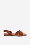 Flat Women's Sandals Made Of Eco Leather Camel Illoria
