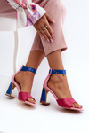 Elegant Women's Sandals on Stiletto Pink Rosazara