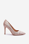 Glittery Embellished Pumps Champagne Klonisa