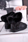 Children's snow boots warm with fur black Marella