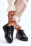 Black Platform Women's Glossy Sneakers S.Barski LR592B