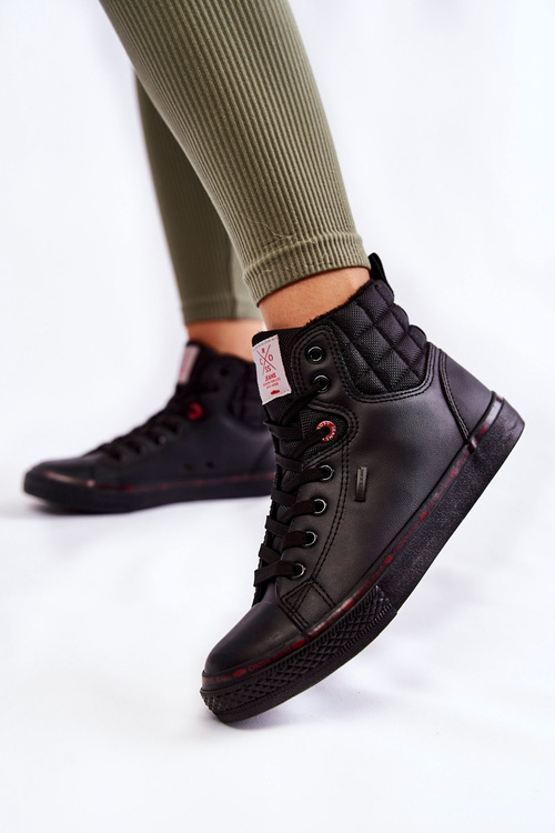 Trampki Damskie Wysokie Cross Jeans Czarne KK2R4058C